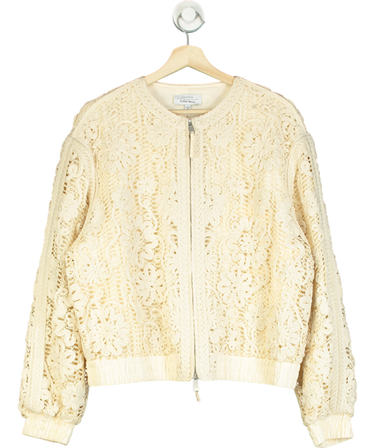 & Other Stories Cream Boxy Braided Jacket UK M