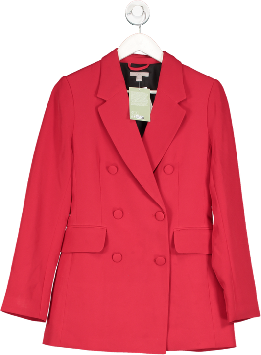 H&M Red Double Breasted Blazer UK 8