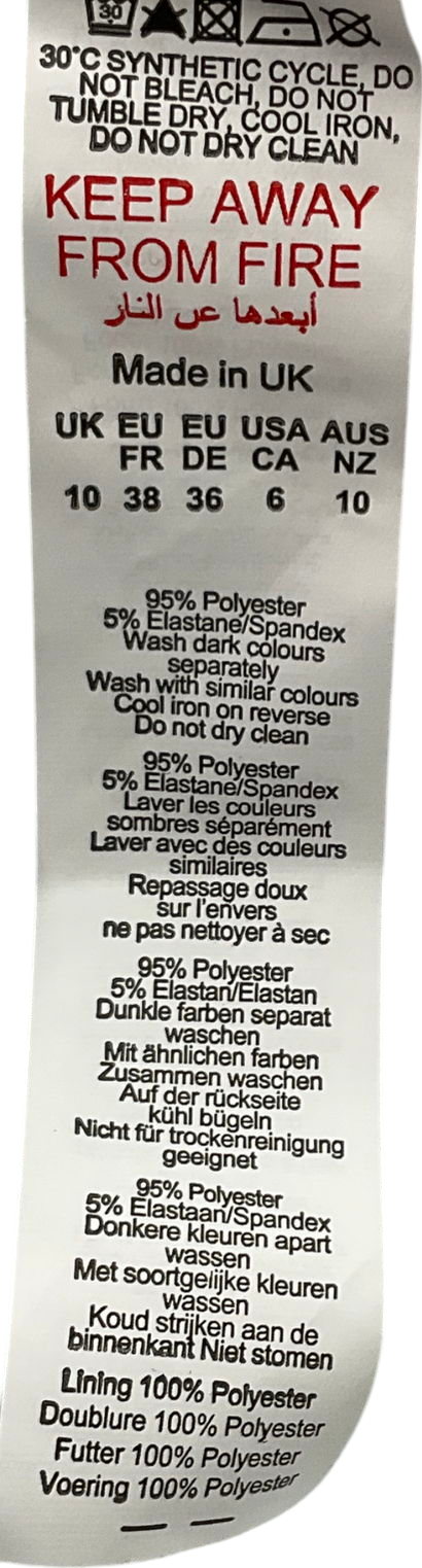 PrettyLittleThing Tall Blue Mesh Print High Rise Body Suit UK 10