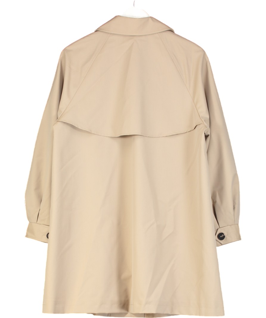 Goelia Beige Worsted Wool Blend Waterproof Women Trench Coat UK M