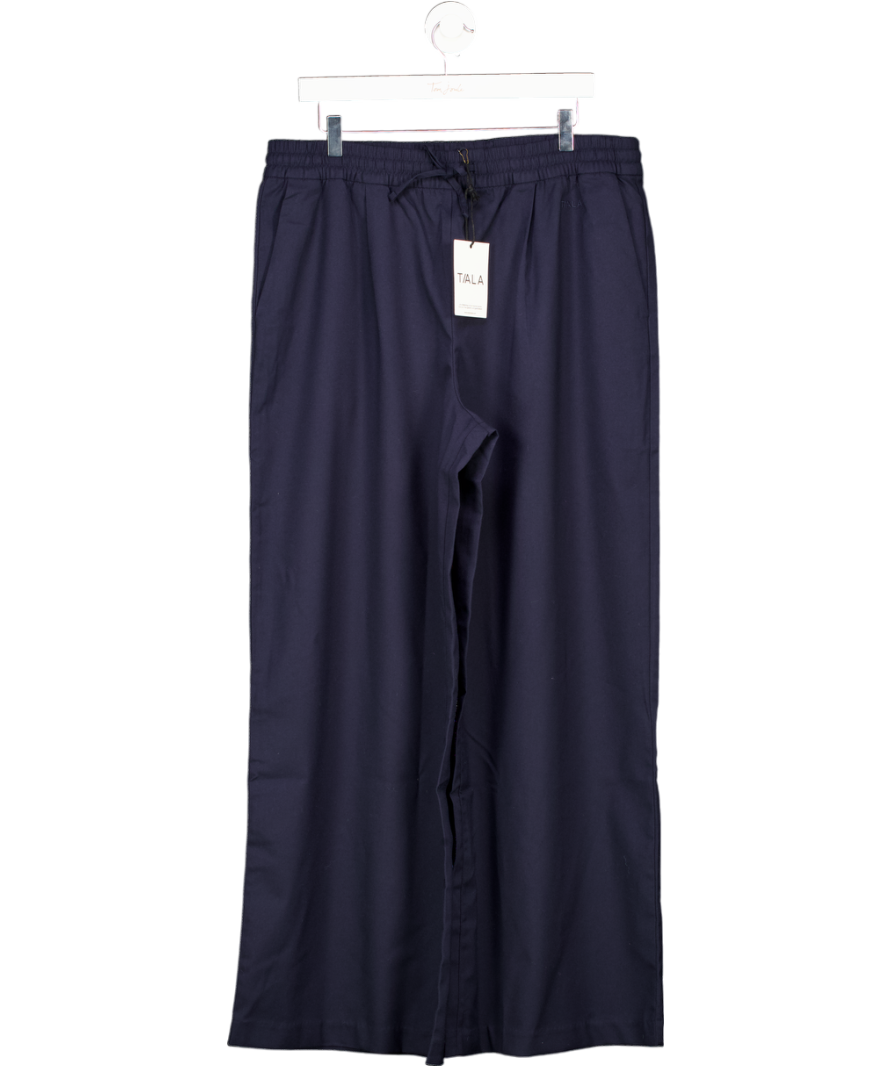 T/ALA Navy Blue Drawstring Wide Leg Trousers 30" UK XL