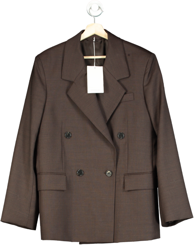 COS Brown Double-Breasted Blazer EU 42 UK 14