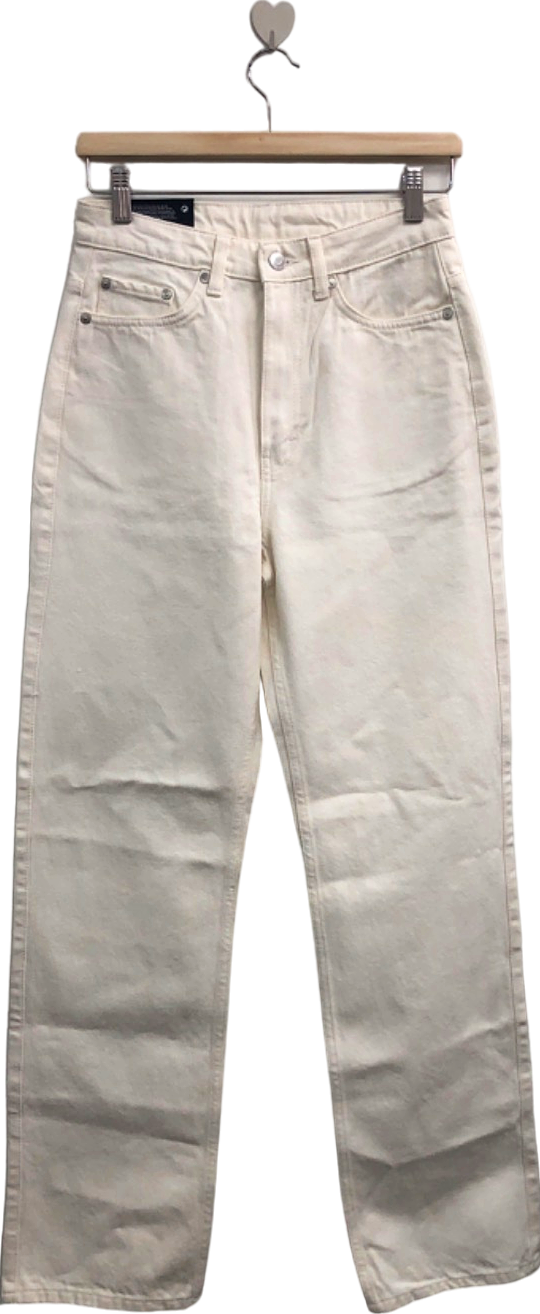 Weekday Ivory Extra High Straight Jeans UK W27 LENGTH 30"
