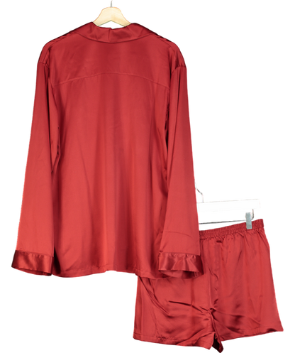 SKIMS Red Silk Oversized Pyjama Set UK S