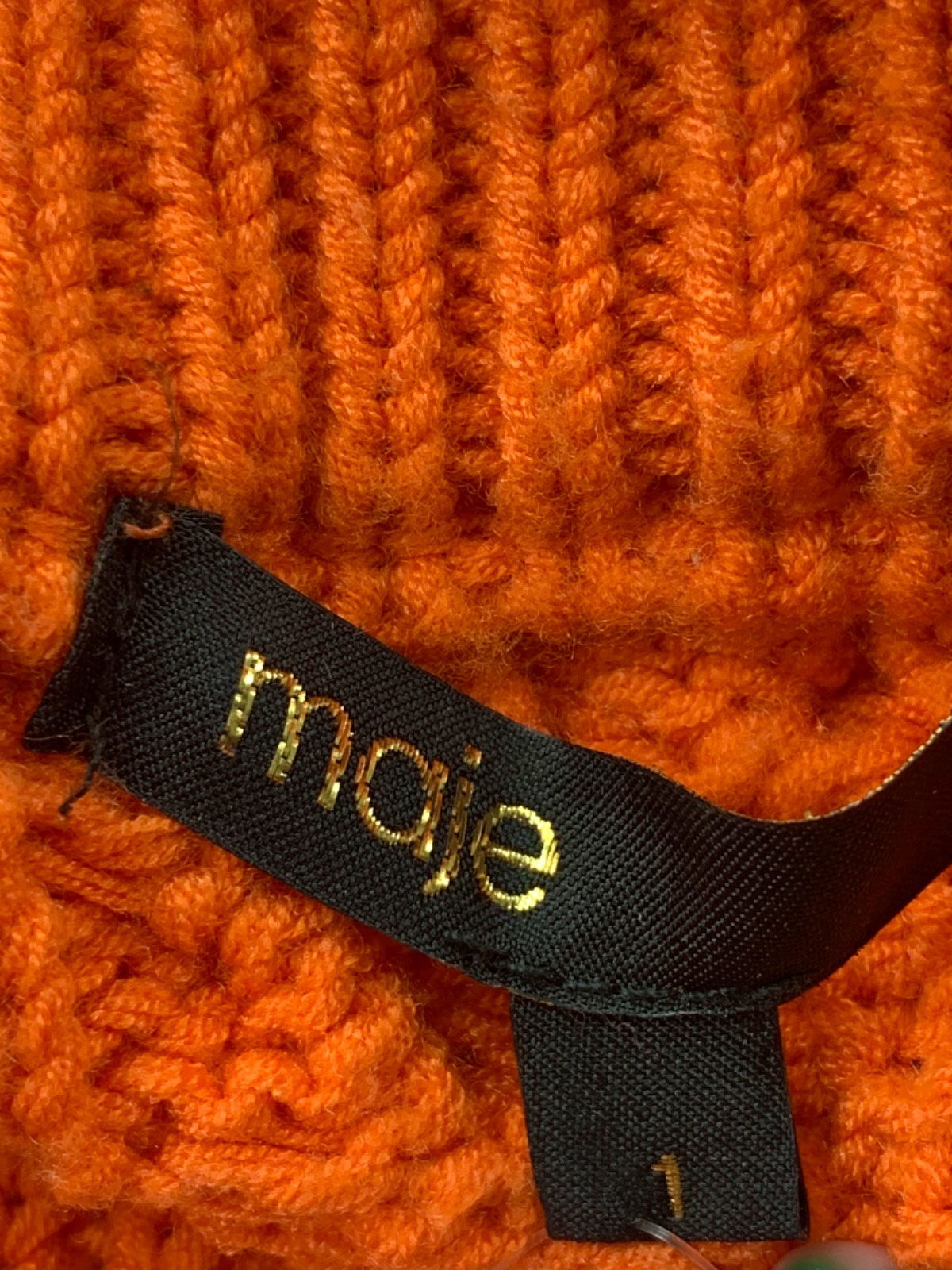 Maje Orange Cable Knit Jumper Size UK 8