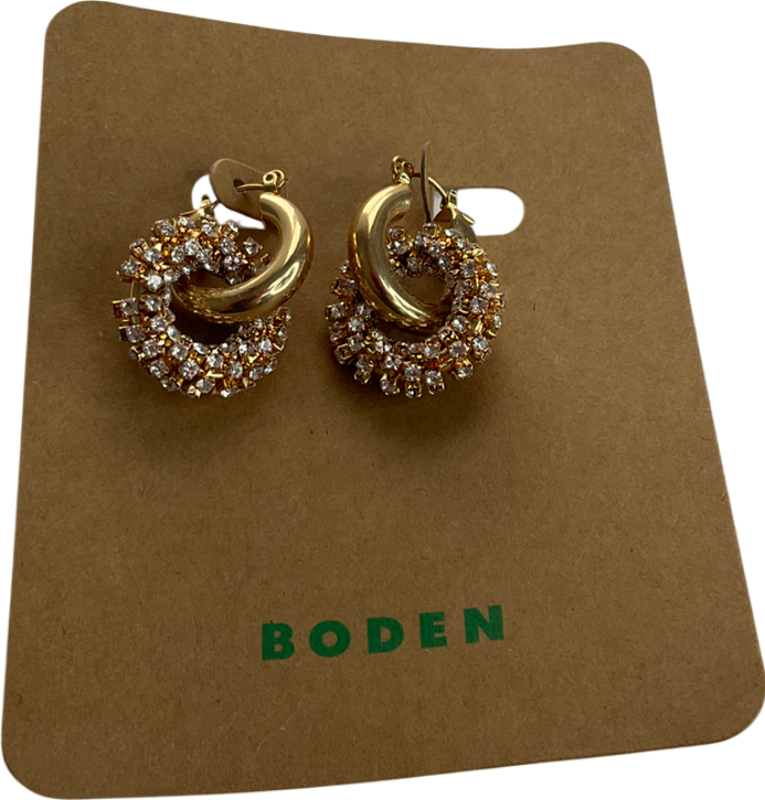 Boden Metallic Sparkle Jewel Hoop Earrings