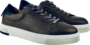 VYN SWITZERLAND Luxury Brown Italian Leather Classic Lace Up Trainers UK 10 EU 44