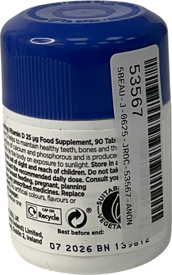 Superdrug Vitamin D 25µg 60s 90 tablets