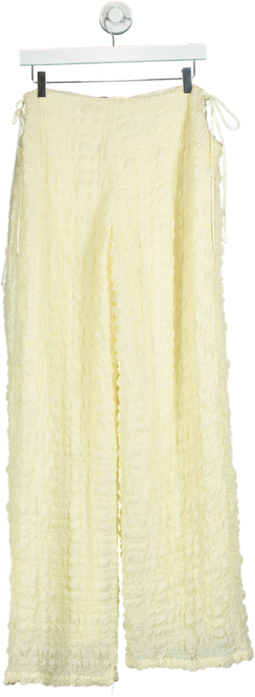 Yllw Yellow Crushed Texture Trousers UK L