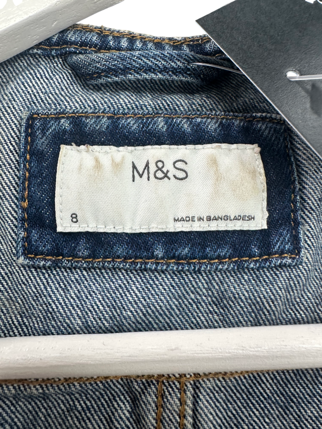M&S Blue Denim Waistcoat UK 8