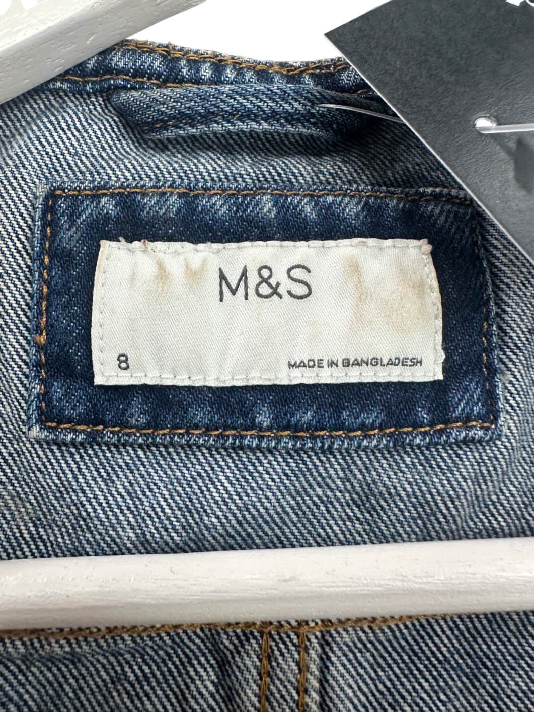 M&S Blue Denim Waistcoat UK 8