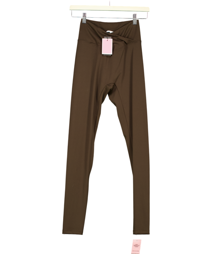 PrettyLittleThing Brown High Waist Gym Leggings UK S