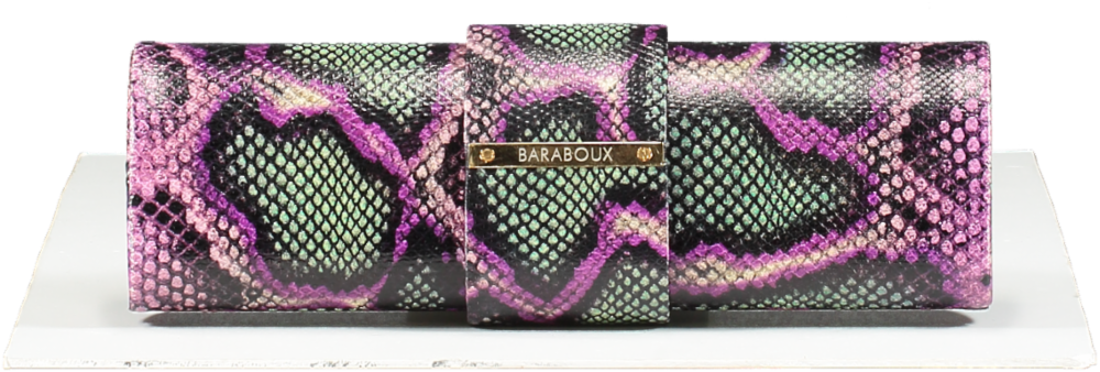 Baraboux Multicoloured Snake Effect Clutch Bag