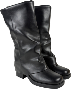 ASOS Black Carrie Fold Over Slouch Boot UK 5 EU 38