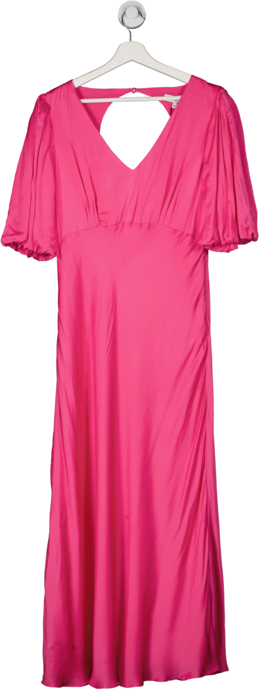 RO&ZO Evora Pink Bias Midi Dress UK 14