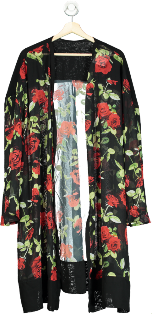 Black Floral Kimono