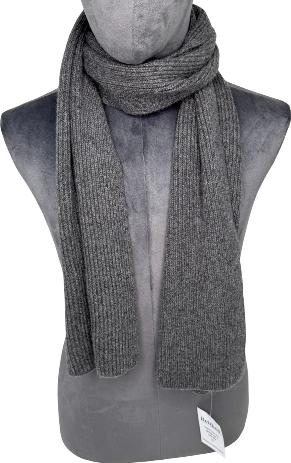 Grey Ribbed Supersoft Scarf One Size