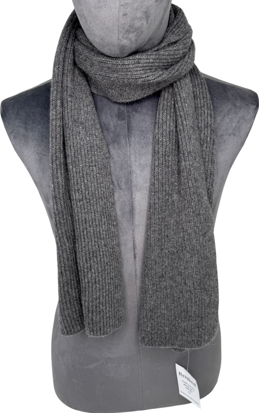 Grey Ribbed Supersoft Scarf One Size