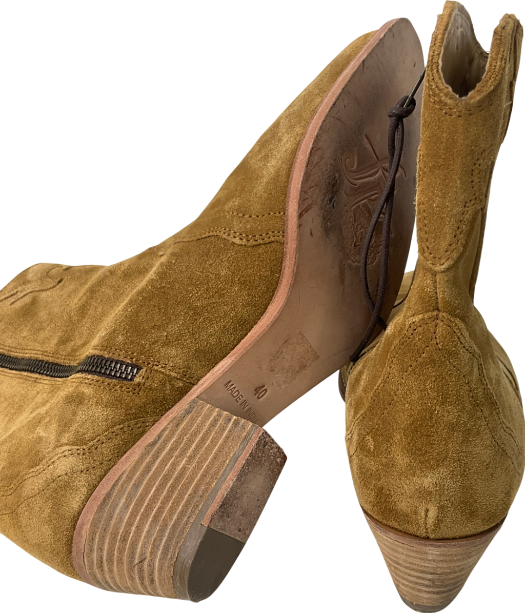 Free People Frontier Western Boot In Beige UK 7 EU 40 👠