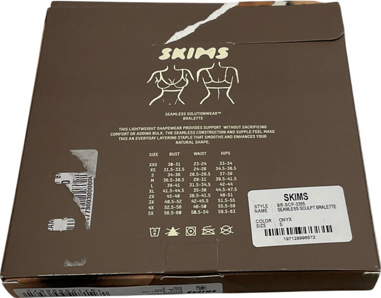 SKIMS Black Seamless Sculpt Bralette UK S