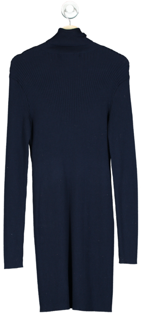 Ralph Lauren Navy Ribbed Knit Dress UK L