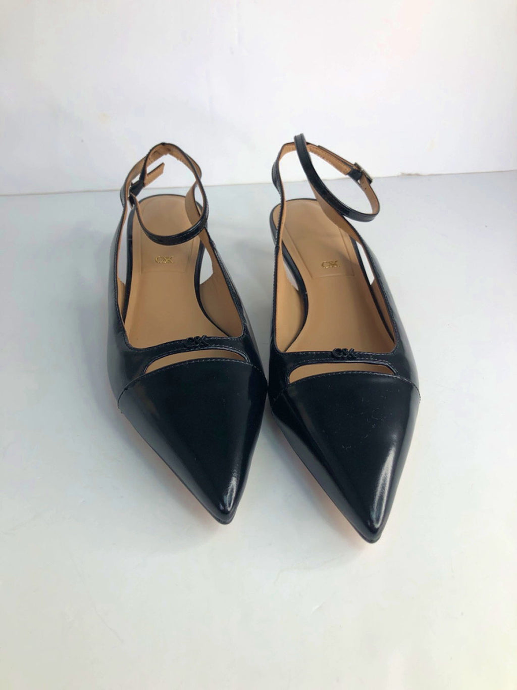Charles & Keith Black Slingback Pointed Toe Heels UK 5