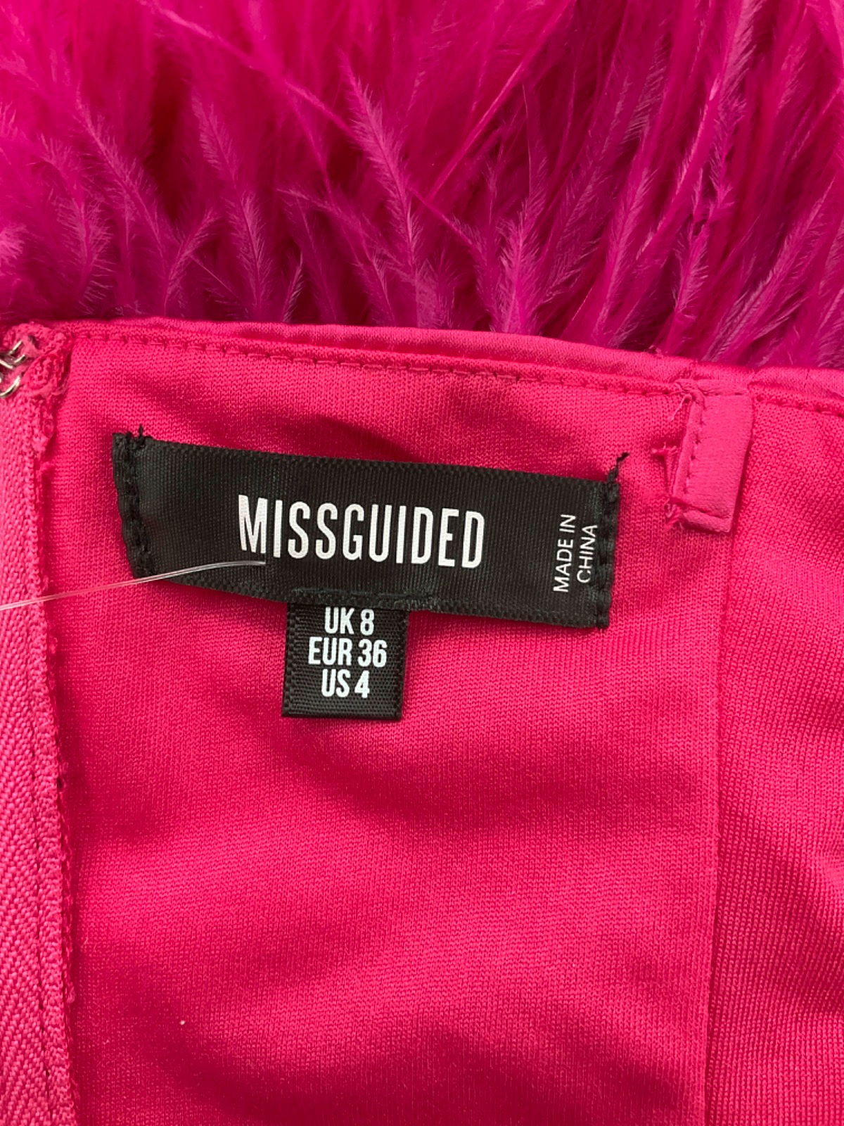 Missguided Pink Feather Crop Top UK 8