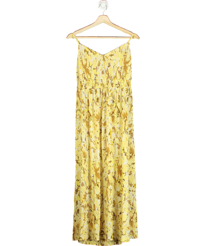 MANGO Yellow Cross-back Textured Dress UK XL