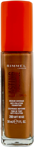 Rimmel Lasting Radiance Foundation Spf 25 200 Soft Beige 30ml