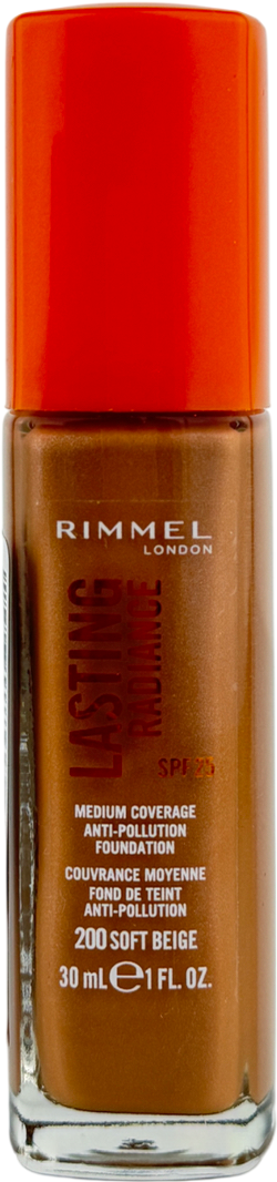 Rimmel Lasting Radiance Foundation Spf 25 200 Soft Beige 30ml