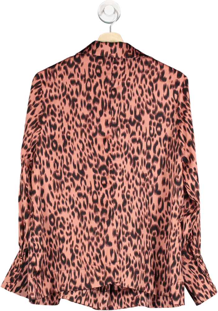 Glamorous Pink Leopard Print Belted Blazer UK 14