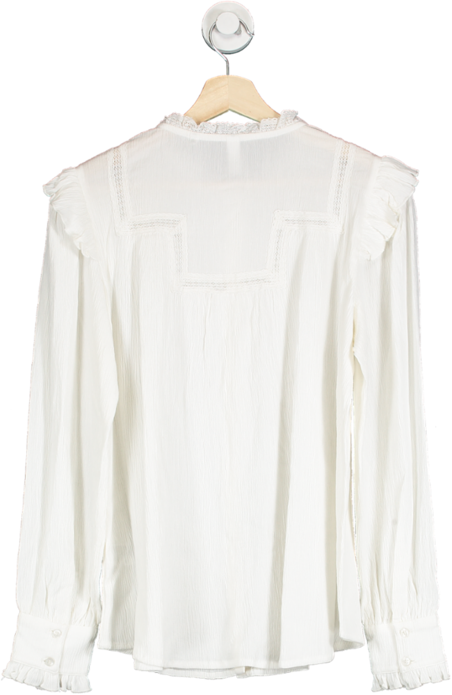 AND/OR White Manon Lace Blouse UK 8