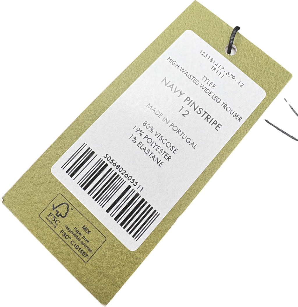 Cefinn Blue Tyler High Waist Wide Leg Trouser UK 12