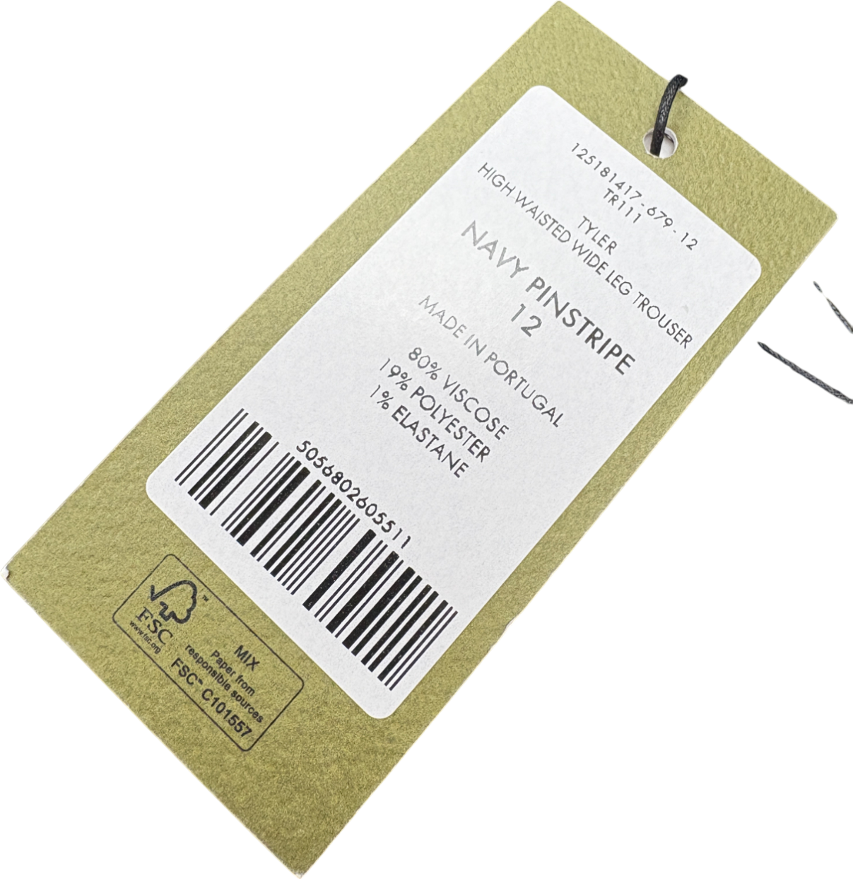 Cefinn Blue Tyler High Waist Wide Leg Trouser UK 12