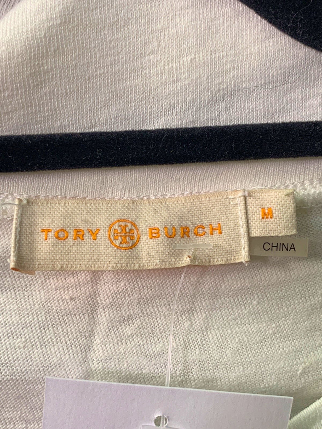 Tory Burch White Linen T-Shirt M