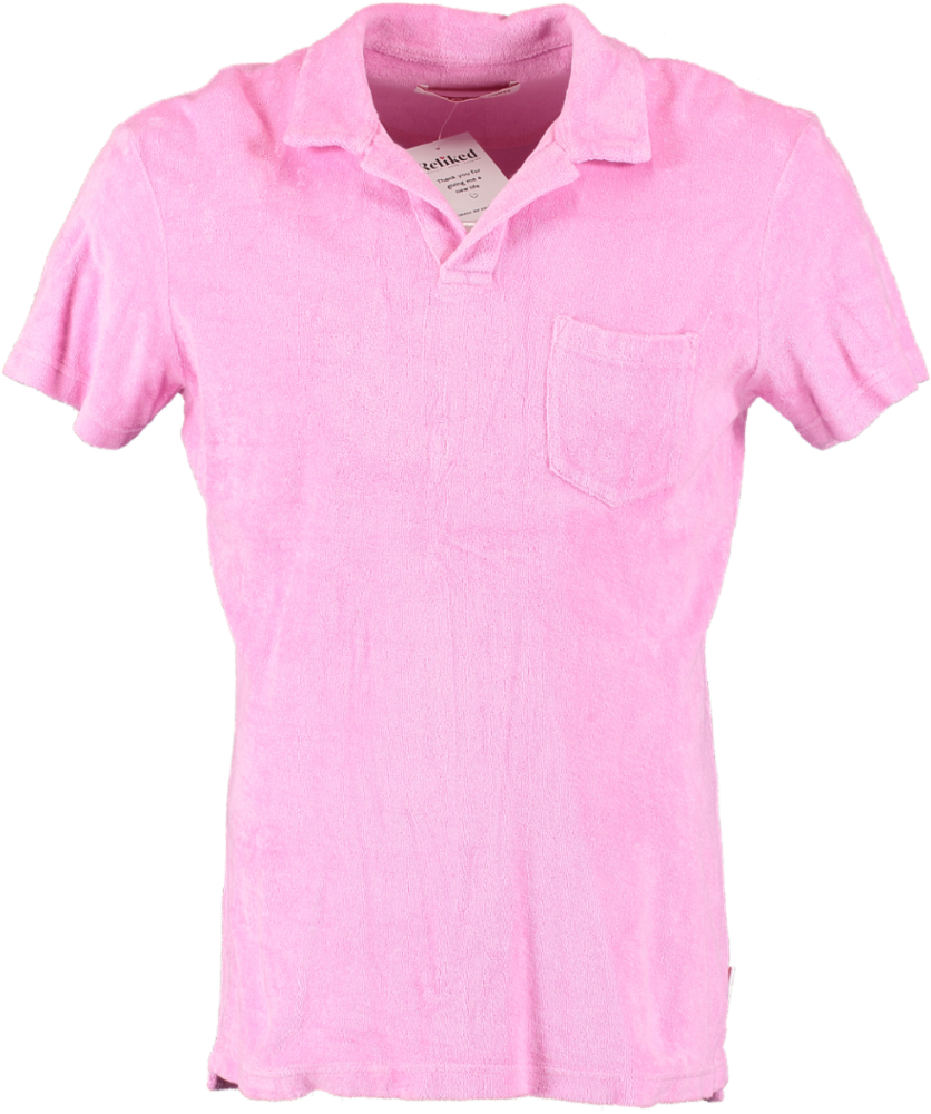 Orlebar Brown Pink Terry Towelling Resort Polo UK M