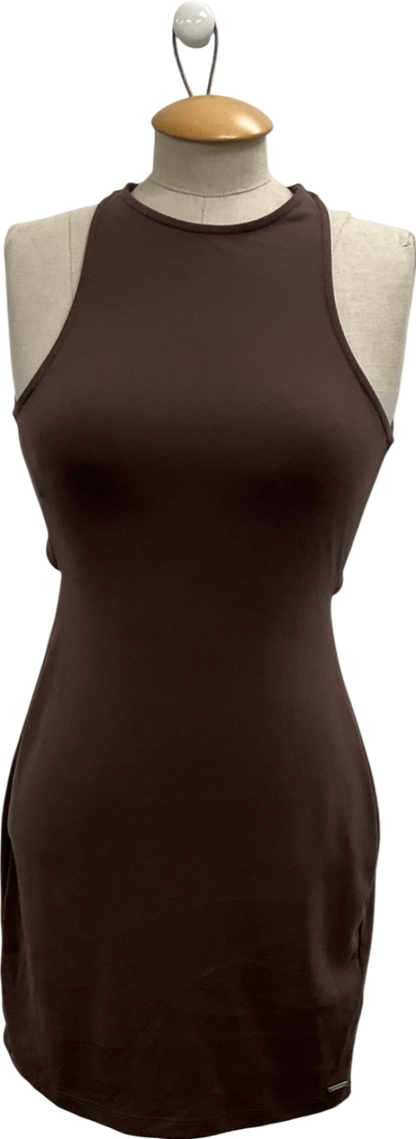 Superdry Brown Cross Back Mini Bodycon Dress UK 8