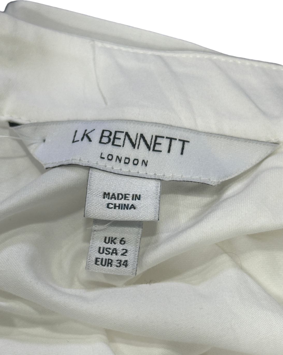 LK Bennett White TW Freud Sleeveless Top UK 6