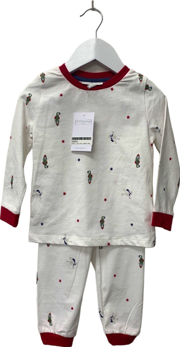 The Little White Company White/Red Parrot Print Pyjama Set 1½-2 YRS