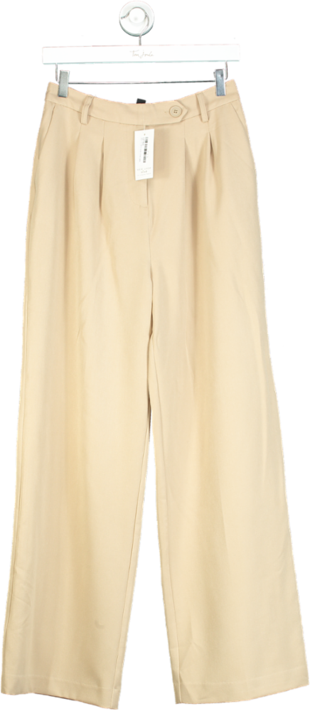 New Look Beige Wide Leg Trousers UK 10