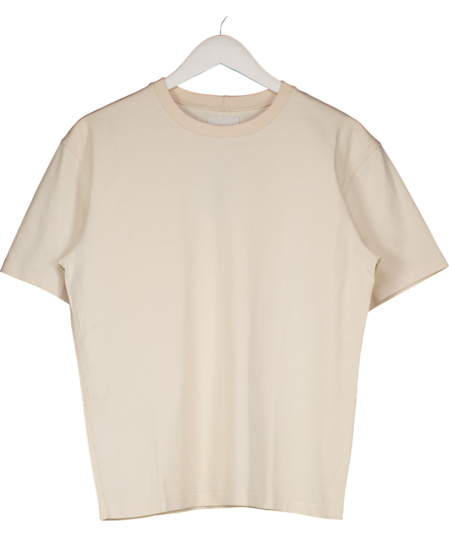 Drake's Cream Cotton Crew Neck T-shirt UK M
