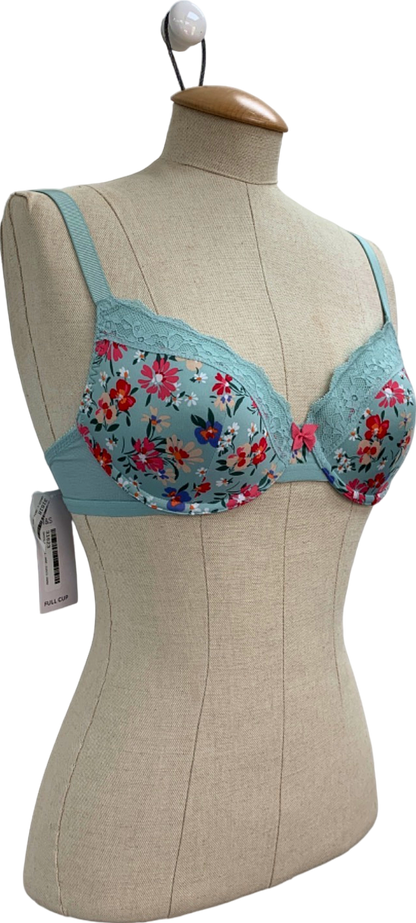 M&S Mint Floral Full Cup Bra With Lace Trim 34B