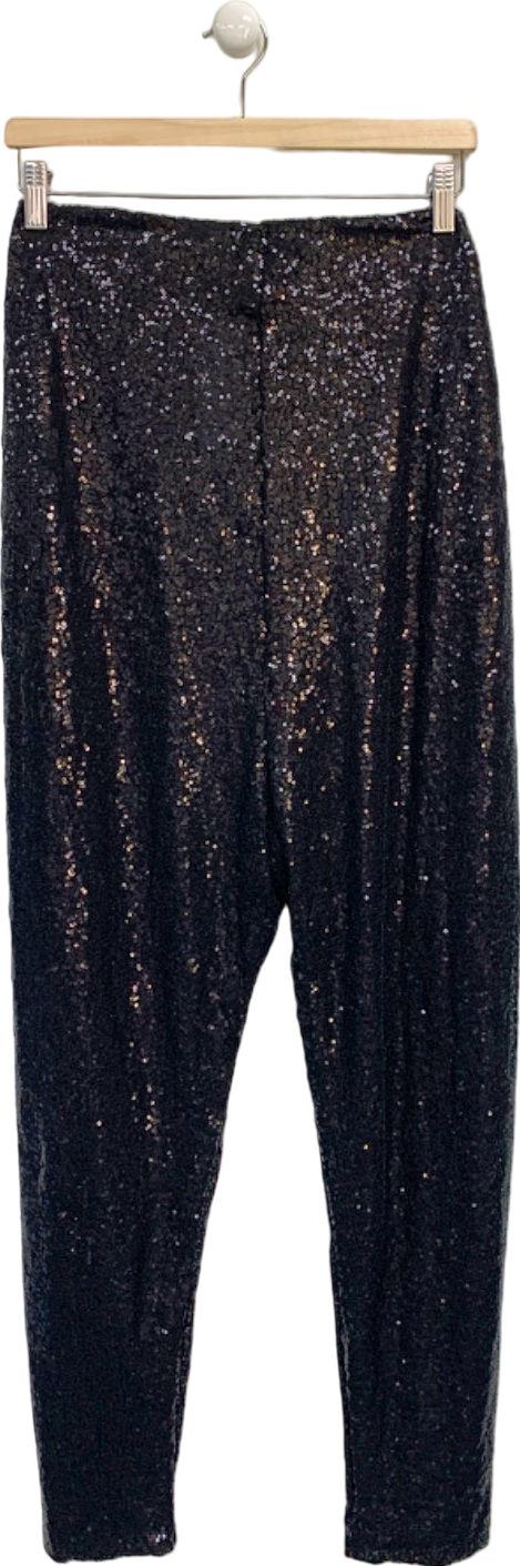 Yours Black Sequin Leggings UK 26