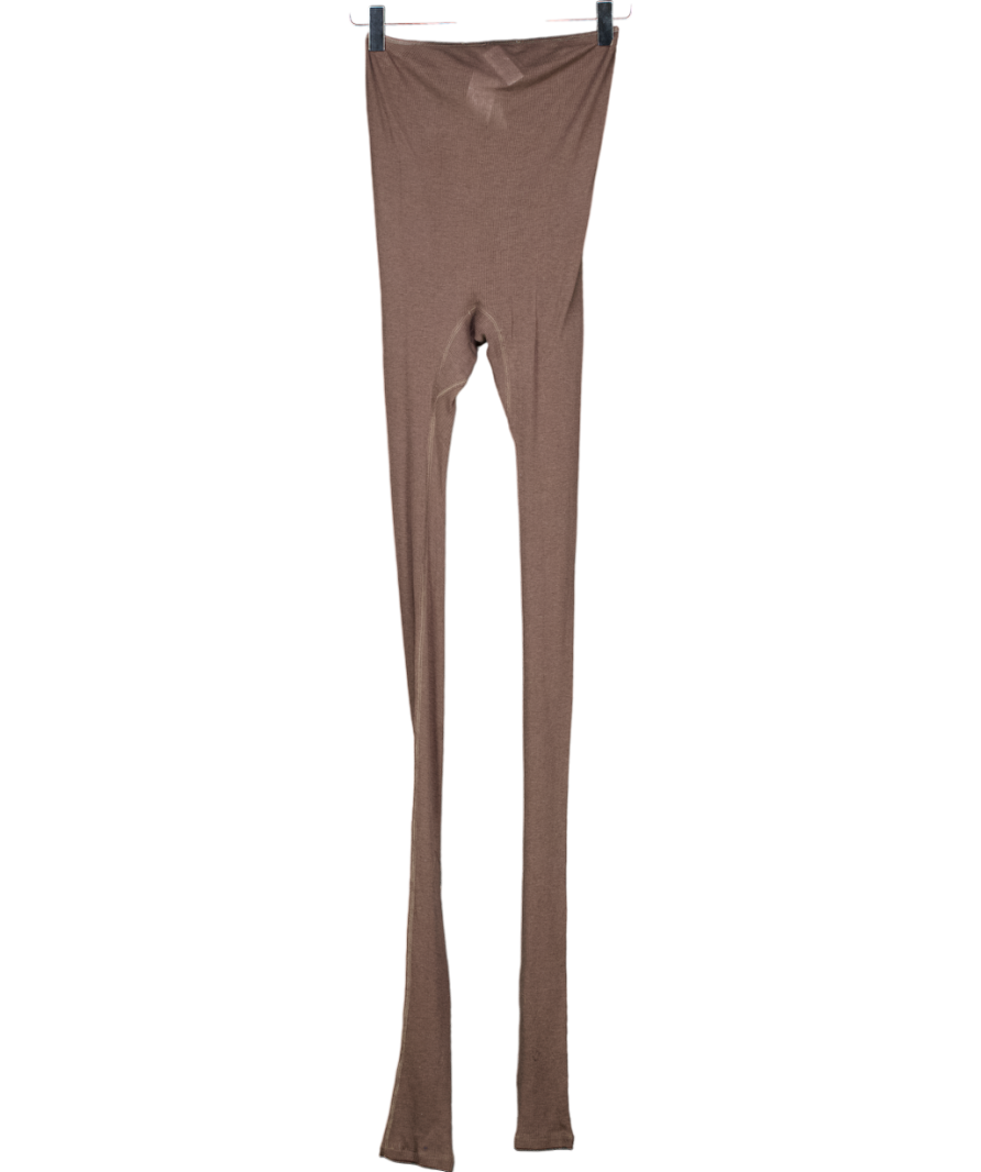 MANGO Home Taupe Brown Seamless Wool Blend Ribbed Leggings UK S