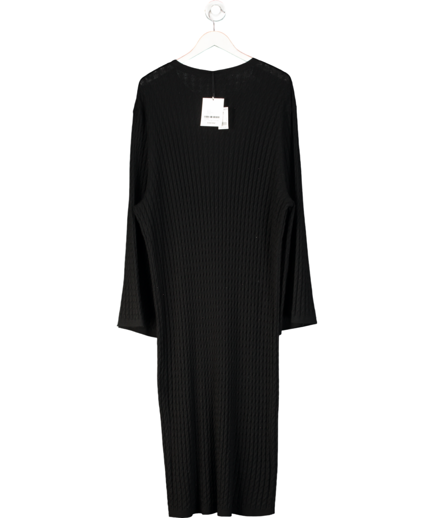 Totême Black Wool Cable knit Dress UK M