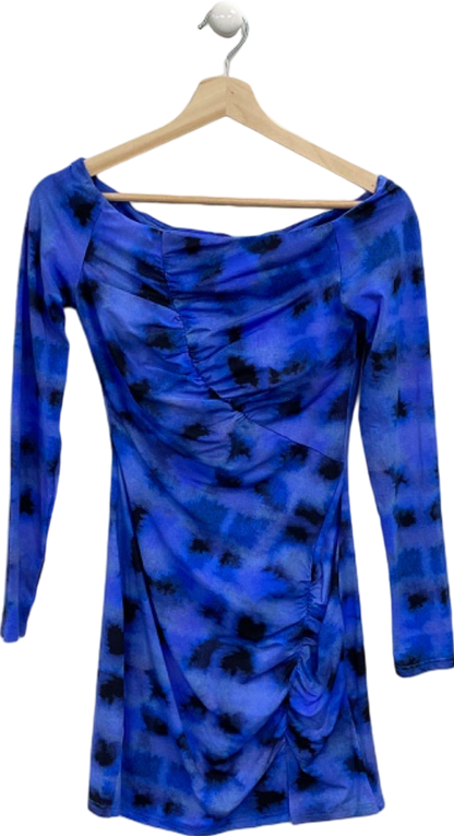 Suboo Blue Tie-Dye Long Sleeve Mini Dress Small