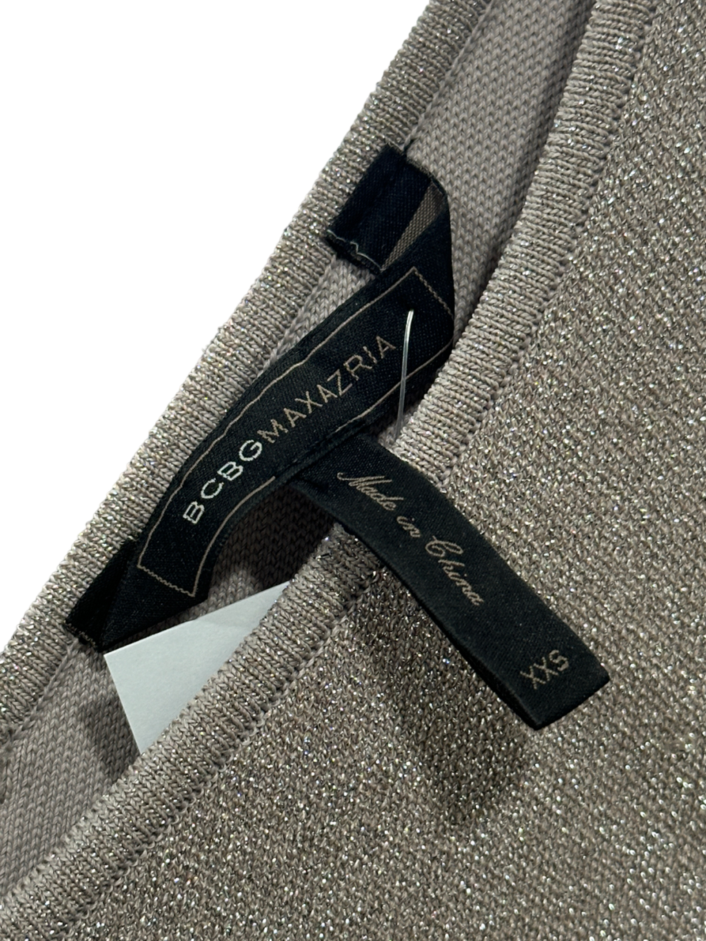 BCBG Max Azria Silver Metallic Sheath Dress XXS