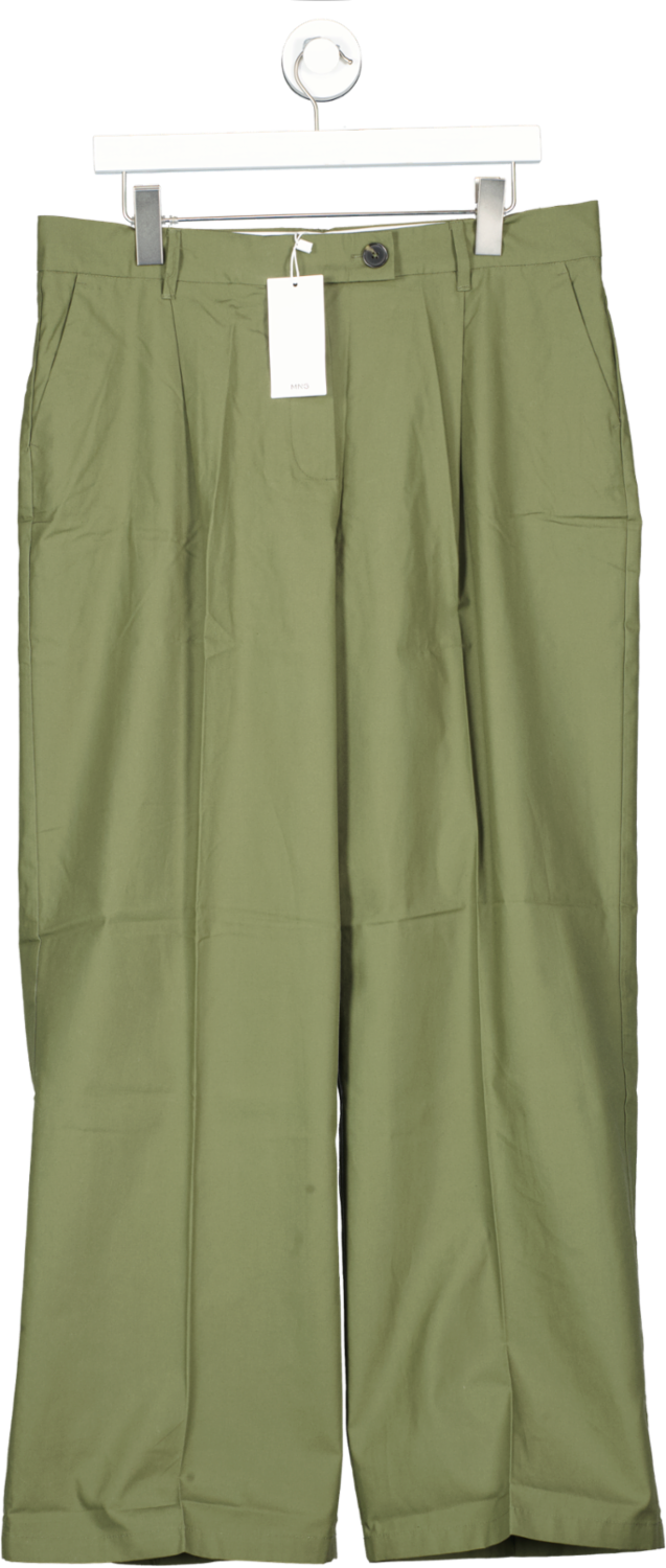 MANGO Green Wide Leg Pleated Trousers BNWT UK 14