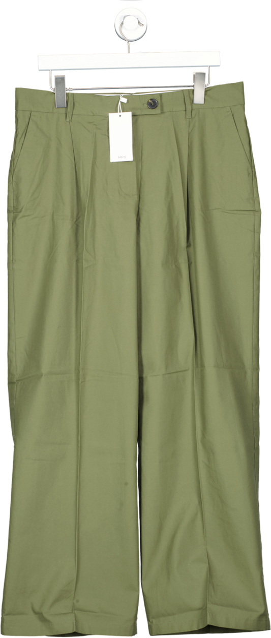 MANGO Green Wide Leg Pleated Trousers BNWT UK 14