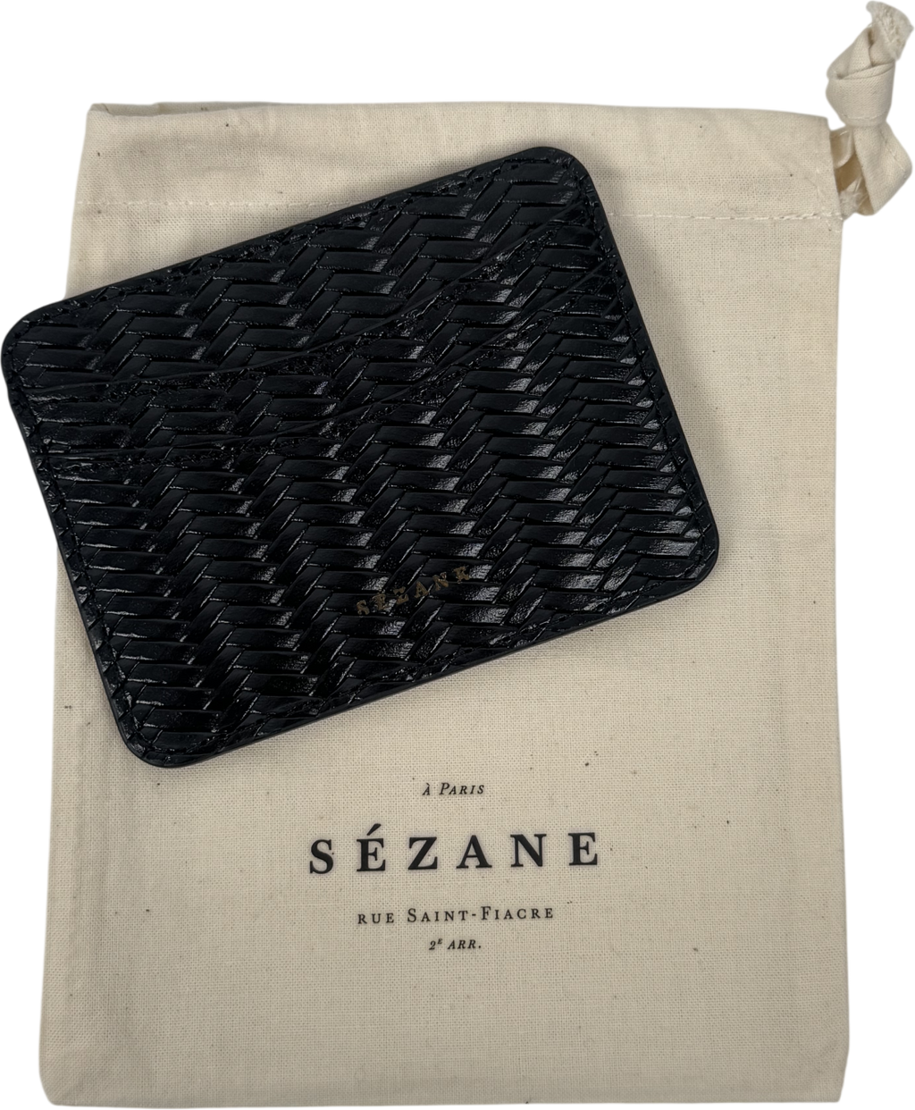 Sezane Black Jean Leather Card Holder